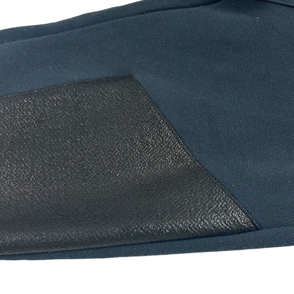 BCBG Maxazria faux leather panel Elastic Waist Pleated Zipper Dark Blue Size XS - Picture 2 of 11